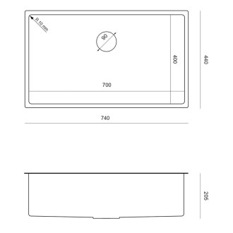 REA Oceľový drez ANTHONY 80 BRUSH NICKEL ZLE-90056