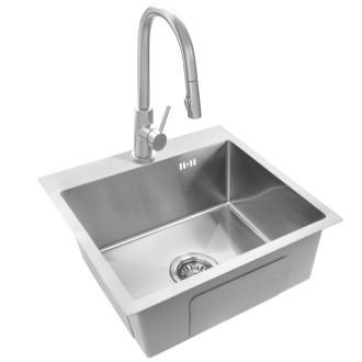 REA Oceľový drez Leo 50 BRUSH NICKEL KPL-96003