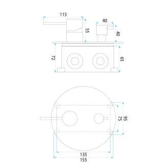 REA Podomietková sprchová sada Foster Brush Gold + BOX REA-P6441