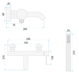 REA Vaňová batéria LUNGO Diamond - zlatá REA-B6448