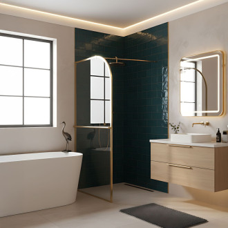 REA Sprchová zástena Sky Brush Gold 120 KPL-K4331