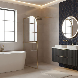 REA Sprchová zástena Sky Brush Gold 120 KPL-K4331