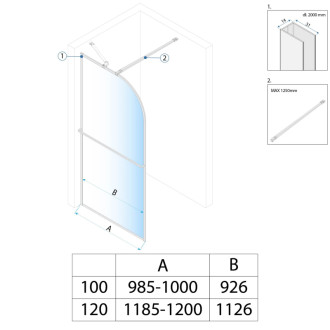 REA Sprchová zástena Sky Brush Gold 100 KPL-K4330