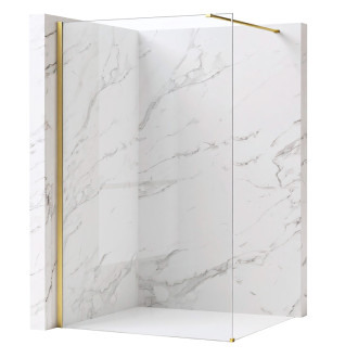 REA Sprchová zástena Flexi Transparent / Brush Gold 80 KPL-K99267