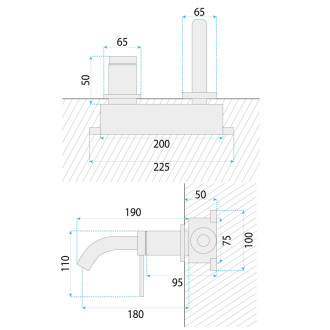 REA Podomietková vaňová batéria Clif Brush Gold REA-B5841