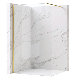 REA Sprchová zástena Flexi Transparent / Brush Gold 90 KPL-K99266