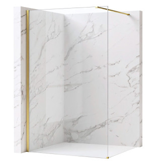 REA Sprchová zástena Flexi Transparent / Brush Gold 100 KPL-K99262