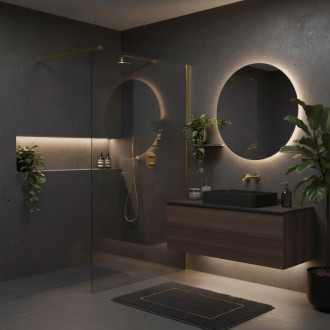 REA Sprchová zástena Flexi Transparent / Brush Gold 120 KPL-K99260