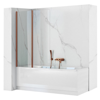 REA Skladacia vaňová zástena AGAT-2 80 Brush Copper REA-W5696