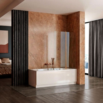 REA Skladacia vaňová zástena AGAT-2 80 Brush Copper REA-W5696