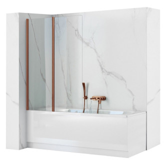 REA Skladacia vaňová zástena AGAT-2 100 Brush Copper REA-W5698