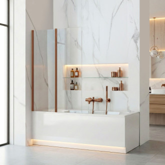 REA Skladacia vaňová zástena AGAT-2 100 Brush Copper REA-W5698