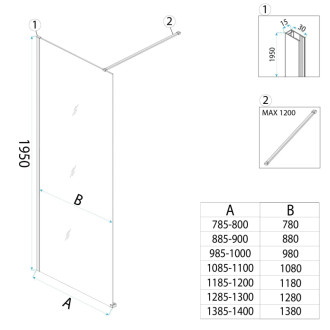 REA Sprchová zástena Flexi Brown / Brush Gold 100 KPL-K99472