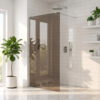 REA Sprchová zástena Flexi Brown / Chrome 80 KPL-K99075