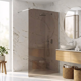 REA Sprchová zástena Flexi Brown / Chrome 100 KPL-K99072