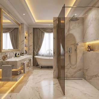 REA Sprchová zástena Flexi Brown / Chrome 110 KPL-K99071