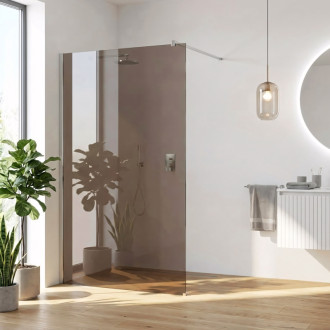 REA Sprchová zástena Flexi Brown / Chrome 110 KPL-K99071