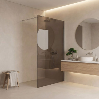 REA Sprchová zástena Flexi Brown / Chrome 120 KPL-K99070