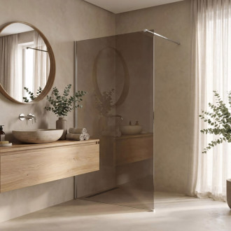 REA Sprchová zástena Flexi Brown / Chrome 130 KPL-K99089