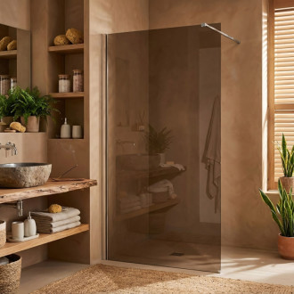 REA Sprchová zástena Flexi Brown / Chrome 130 KPL-K99089