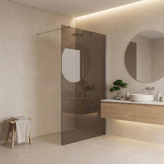 REA Sprchová zástena Flexi Brown / Chrome 140 KPL-K99088