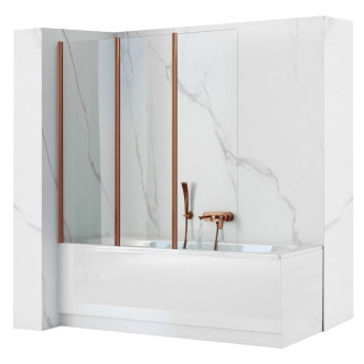 REA Skladacia vaňová zástena AGAT-3 120 Brush Copper REA-W5697