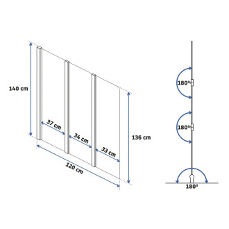 REA Skladacia vaňová zástena AGAT-3 120 Brush Copper REA-W5697