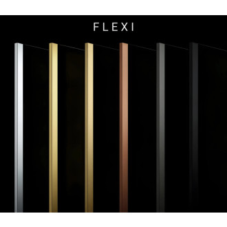 REA Sprchová zástena Flexi Grey / Brush Gold 80 KPL-K99286