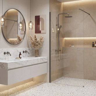 REA Sprchová zástena Flexi Transparent / Titan 90 KPL-K99466