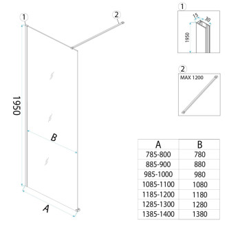 REA Sprchová zástena Flexi Grey / Chrome 100 KPL-K99084