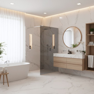 REA Sprchová zástena Flexi Grey / Chrome 110 KPL-K99083