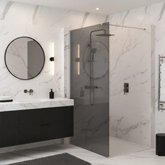 REA Sprchová zástena Flexi Grey / Chrome 130 KPL-K99081