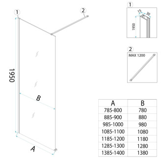 REA Sprchová zástena Flexi Brown / Titan 100 KPL-K99572
