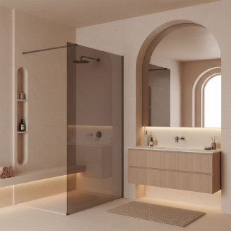 REA Sprchová zástena Flexi Brown / Titan 140 KPL-K99488