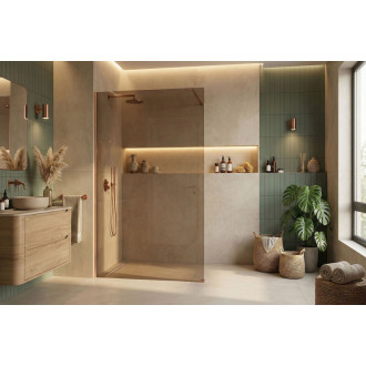 REA Sprchová zástena Flexi Brown / Brush Copper 100 KPL-K99372