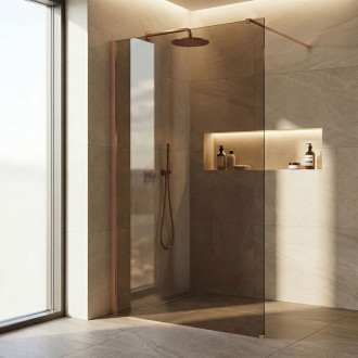 REA Sprchová zástena Flexi Brown / Brush Copper 110 KPL-K99371