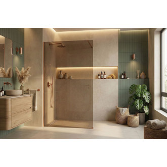 REA Sprchová zástena Flexi Brown / Brush Copper 110 KPL-K99371