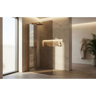 REA Sprchová zástena Flexi Brown / Brush Copper 120 KPL-K99370