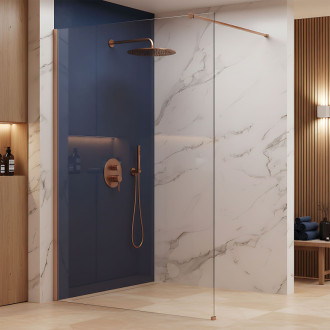 REA Sprchová zástena Flexi Transparent / Brush Copper 80 KPL-K99367