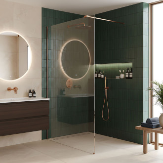 REA Sprchová zástena Flexi Transparent / Brush Copper 120 KPL-K99360