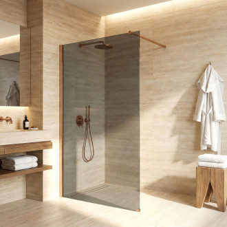 REA Sprchová zástena Flexi Grey / Brush Copper 90 KPL-K99385