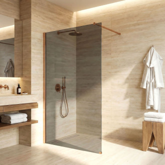 REA Sprchová zástena Flexi Grey / Brush Copper 110 KPL-K99383