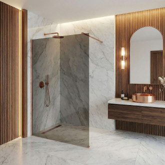 REA Sprchová zástena Flexi Grey / Brush Copper 140 KPL-K99380