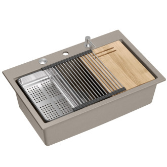 REA Granitový drez MARC 110 WORKSTATION Beige ZLE-09046