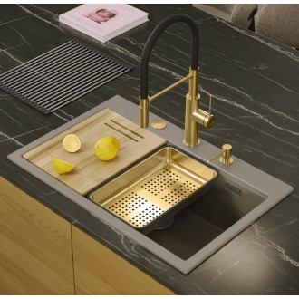 REA Granitový drez MARC 110 WORKSTATION Beige ZLE-09046