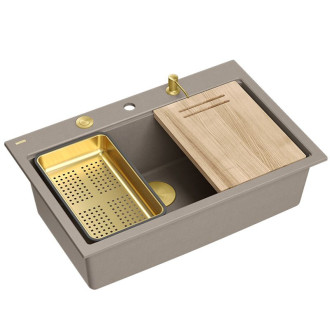 REA Granitový drez MARC 110 WORKSTATION Beige ZLE-09046