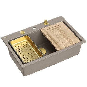 REA Granitový drez MARC 110 WORKSTATION Beige ZLE-09046