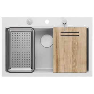 REA Granitový drez MARC 110 WORKSTATION White ZLE-09062