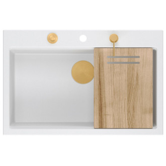 REA Granitový drez MARC 110 WORKSTATION White ZLE-09062