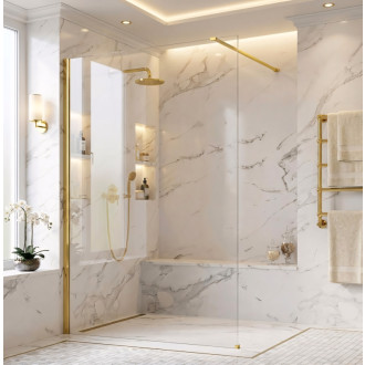 REA Sprchová zástena Flexi Transparent / Gold 110 KPL-K99564